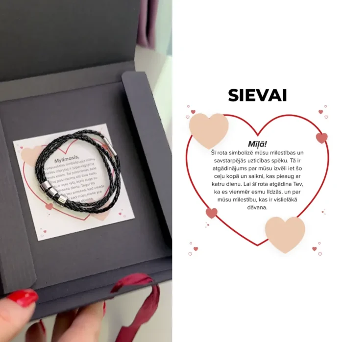 Unisex personalizēta rokassprādze ar dārgu cilvēku vārdiem / datumiem - Image 6